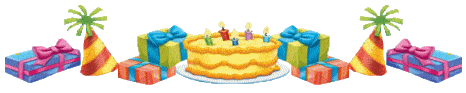 La torta e i regali del Compleanno