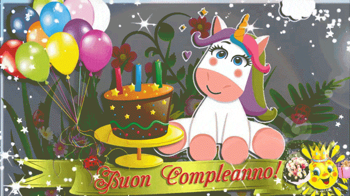 Auguri di Buon Compleanno con Unicorno e la Torta!